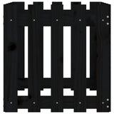 NNEVL Garden Planter with Fence Design Black 50x50x50 cm Solid Wood Pine