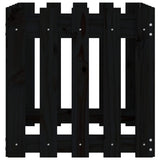 NNEVL Garden Planter with Fence Design Black 50x50x50 cm Solid Wood Pine