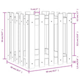 NNEVL Garden Planter with Fence Design Black 50x50x50 cm Solid Wood Pine