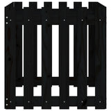 NNEVL Garden Planter with Fence Design Black 60x60x60 cm Solid Wood Pine