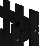 NNEVL Garden Planter with Fence Design Black 60x60x60 cm Solid Wood Pine
