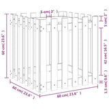 NNEVL Garden Planter with Fence Design Black 60x60x60 cm Solid Wood Pine