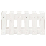 NNEVL Garden Planter with Fence Design White 60x30x30 cm Solid Wood Pine