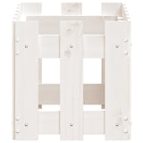 NNEVL Garden Planter with Fence Design White 60x30x30 cm Solid Wood Pine