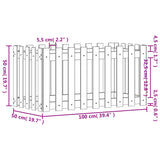 NNEVL Garden Raised Bed with Fence Design White 100x50x50 cm Solid Wood Pine