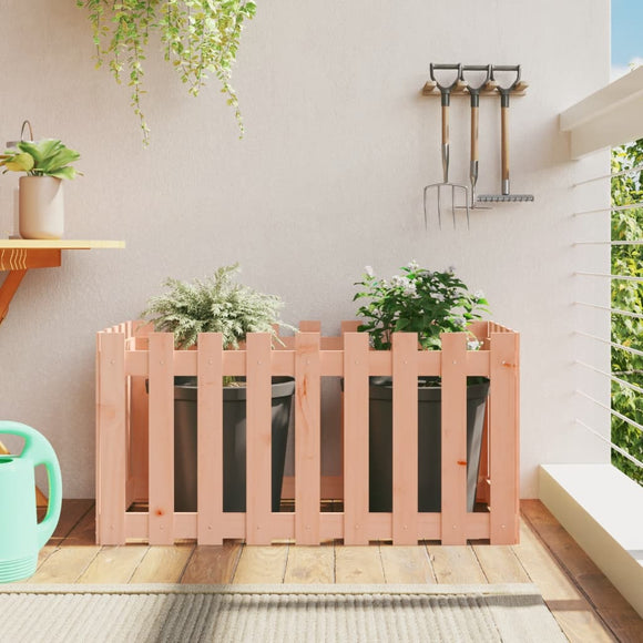 NNEVL Garden Raised Bed with Fence Design 100x50x50 cm Solid Wood Douglas
