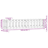 NNEVL Garden Raised Bed with Fence Design 150x30x30 cm Solid Wood Pine