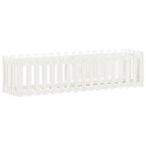 NNEVL Garden Raised Bed with Fence Design White 200x50x50 cm Solid Wood Pine