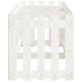 NNEVL Garden Raised Bed with Fence Design White 200x50x50 cm Solid Wood Pine