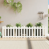 NNEVL Garden Raised Bed with Fence Design White 200x50x50 cm Solid Wood Pine