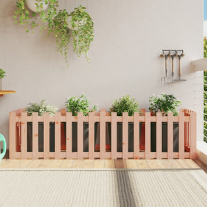 NNEVL Garden Raised Bed with Fence Design 200x50x50 cm Solid Wood Douglas