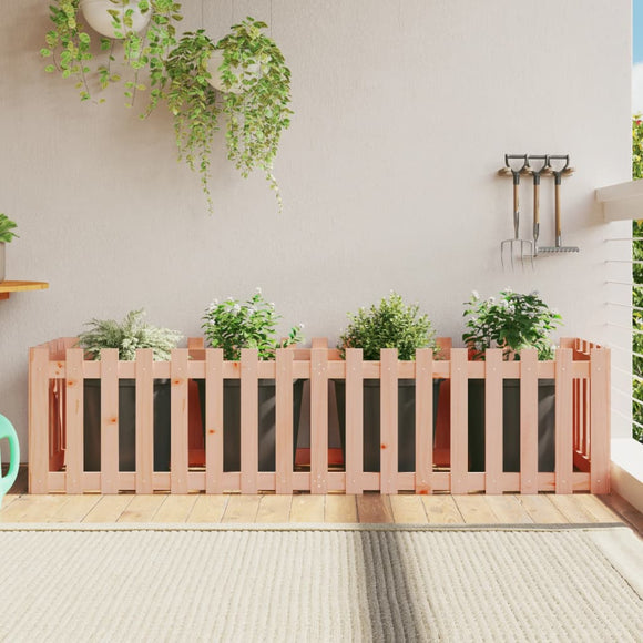 NNEVL Garden Raised Bed with Fence Design 200x50x50 cm Solid Wood Douglas