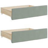 NNEVL Bed Drawers 2 pcs Light Grey Engineered Wood and Velvet