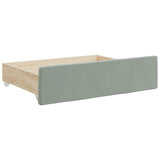 NNEVL Bed Drawers 2 pcs Light Grey Engineered Wood and Velvet