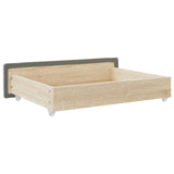 NNEVL Bed Drawers 2 pcs Light Grey Engineered Wood and Velvet