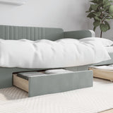 NNEVL Bed Drawers 2 pcs Light Grey Engineered Wood and Velvet