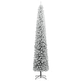 NNEVL Slim Christmas Tree with Stand and Flocked Snow 270 cm PVC