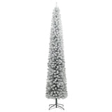 NNEVL Slim Christmas Tree with Stand and Flocked Snow 300 cm PVC