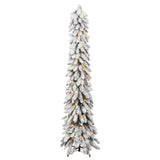 NNEVL Artificial Pre-lit Christmas Tree with 130 LEDs and Flocked Snow 210 cm