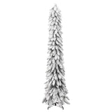 NNEVL Artificial Pre-lit Christmas Tree with 130 LEDs and Flocked Snow 210 cm