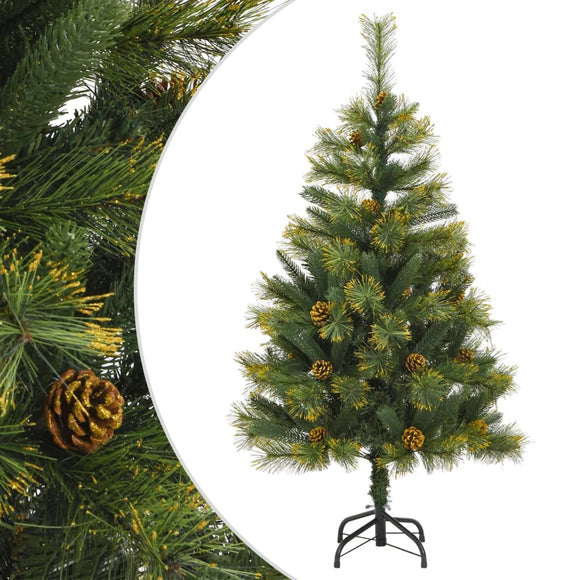 NNEVL Artificial Hinged Christmas Tree with Cones 150 cm