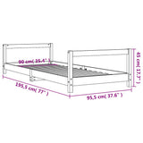 NNEVL Kids Bed Frame White 90x190 cm Solid Wood Pine