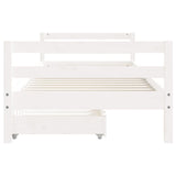 NNEVL Kids Bed Frame with Drawers White 90x190 cm Solid Wood Pine