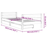 NNEVL Kids Bed Frame with Drawers White 90x190 cm Solid Wood Pine