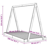 NNEVL Kids Bed Frame Black 90x190 cm Solid Wood Pine