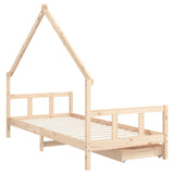 NNEVL Kids Bed Frame with Drawers 90x190 cm Solid Wood Pine