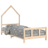 NNEVL Kids Bed Frame 92x187 cm Single Solid Wood Pine