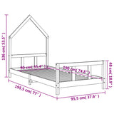 NNEVL Kids Bed Frame 92x187 cm Single Solid Wood Pine