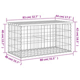 NNEVL Garden Bench Gabion Design 83x44x42 cm Solid Wood Pine