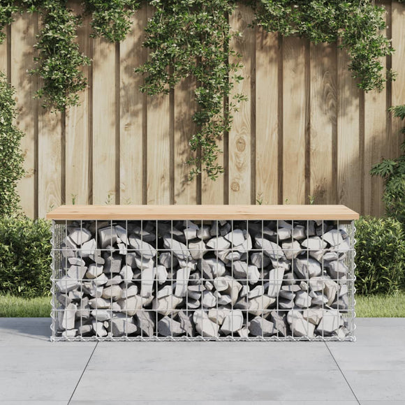 NNEVL Garden Bench Gabion Design 103x44x42 cm Solid Wood Pine