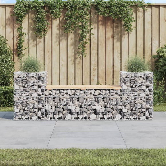 NNEVL Garden Bench Gabion Design 183x41x60.5 cm Solid Wood Pine
