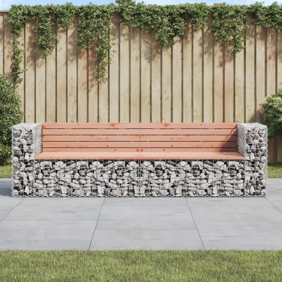 NNEVL Garden Bench Gabion Design 244x71x65.5 cm Solid Wood Douglas