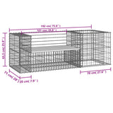 NNEVL Garden Bench with Gabion Basket Solid Wood Pine