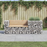 NNEVL Garden Bench with Gabion Basket Solid Wood Pine