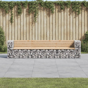 NNEVL Garden Bench Gabion Design 287x71x65.5 cm Solid Wood Pine
