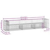 NNEVL Garden Bench Gabion Design 347x71x65.5 cm Solid Wood Douglas