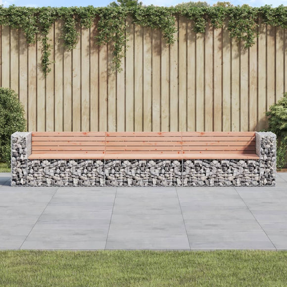 NNEVL Garden Bench Gabion Design 347x71x65.5 cm Solid Wood Douglas