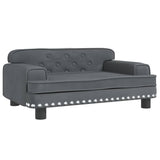 NNEVL Kids Sofa Dark Grey 70x45x30 cm Velvet