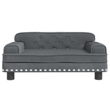 NNEVL Kids Sofa Dark Grey 70x45x30 cm Velvet