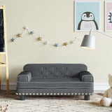 NNEVL Kids Sofa Dark Grey 70x45x30 cm Velvet