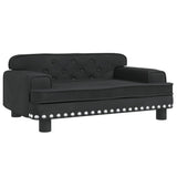 NNEVL Kids Sofa Black 70x45x30 cm Velvet
