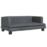 NNEVL Kids Sofa Dark Grey 80x45x30 cm Velvet