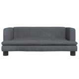 NNEVL Kids Sofa Dark Grey 80x45x30 cm Velvet
