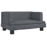 NNEVL Kids Sofa Dark Grey 60x40x30 cm Velvet