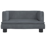 NNEVL Kids Sofa Dark Grey 60x40x30 cm Velvet