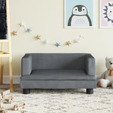 NNEVL Kids Sofa Dark Grey 60x40x30 cm Velvet